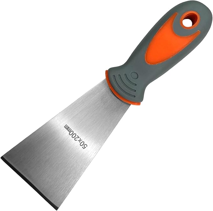 WEDO Putty Knife Scraper,2" Stainless Steel Scraper,50mm Dry Wall Taping Knife with Ergonomical Handle,Scraper Tool for Plaster Scraping Drywall Finishing,Length 200mm(8"),Corrosion Resistant