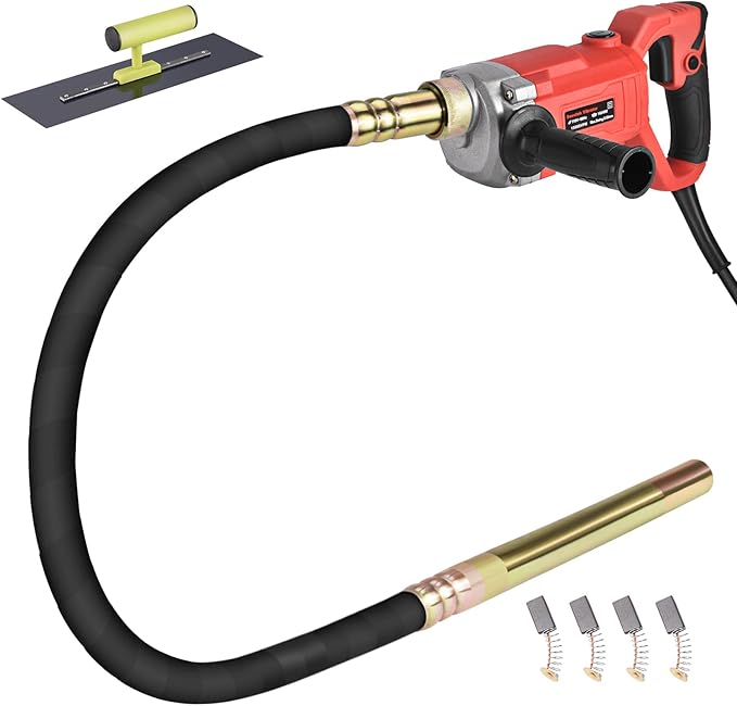 Seeutek Concrete Vibrating Tool - 1600W Electric Concrete Vibrator with 6.6ft Shaft Rod, 15000VPM Portable Pencil Cement Vibrator for Industrial Concrete Construction, Easy to Use