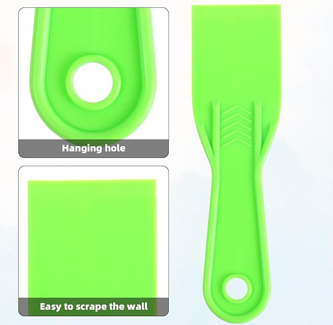 6pcs Plastic Putty Knife, Flexible Putty Scraper Wall Scraper Accessory for Repair Spackling Patching Plastering and Painting(Green)