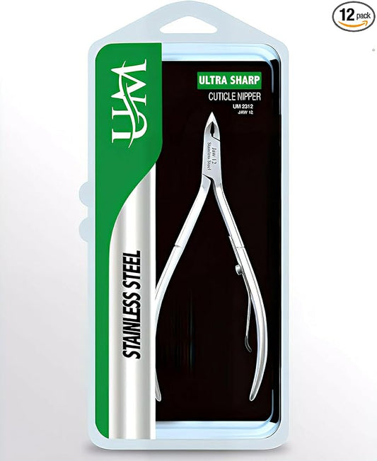 UM Supplies Cuticle Trimmer | Hangnail Remover | Extremely Sharp | Professional Cuticle Nippers | Stainless Steel | Cuticle clippers | Pedicure Manicure Tool (Jaw 12)