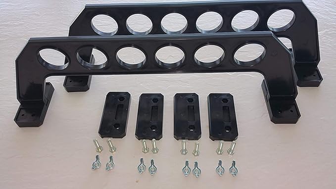 Cobra Storage Garage Door Storage Rack - 21" Black ABS Plastic Fishing Rod Holder - Ultimate Garage Organization for Fishing Gear and Equipment, Saltwater Fishing Gear