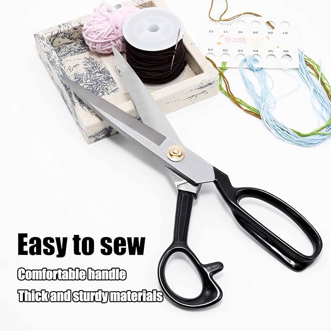 12 Inch Sharp Sewing Scissors for Fabric Cutting Heavy Duty Metal Scissors Sewing Shears for Crafting Tailoring