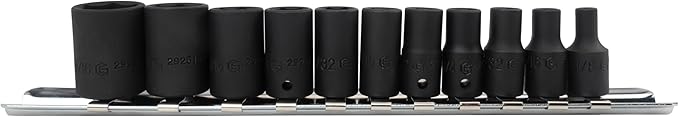 Genius Tools 11Piece 1/4" Dr. SAE Impact Socket Set TF-211S