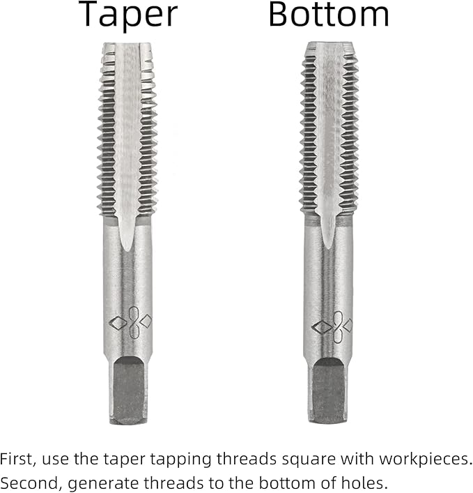 Aceteel M10 X 1.5 Metric Hand Tap, Right Hand M10 X 1.5mm Threading Hand Tap 1Pair