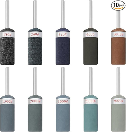 SING F LTD 10PCS Sandpaper Grinding Head Sanding Drums Sleeves Sandpaper Abrasive Wheel Woodworking Polishing Tool 180-7000 Grit