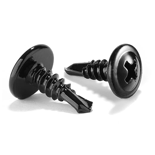 #10 x 1/2" Sheet Metal Screws 100Pcs 410 Stainless Steel Truss Head Fast Self Tapping Screws Black Oxide by SG TZH