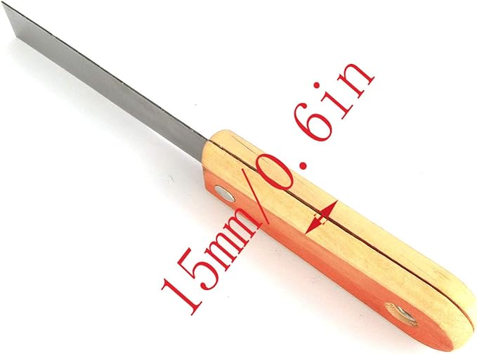 LQ Industrial Wall Scraper 2PCS 1Inch Cr-V Steel Stiff Putty Knives Putty Scrapers with Wooden Handle