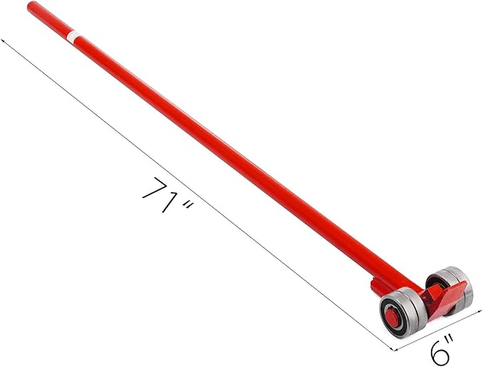 BestEquip 3T Prylever Bar 6600 lbs Capacity Steel Pry Lever Bar Heavy Duty with Wheels Prylever with 6FT Length Handle