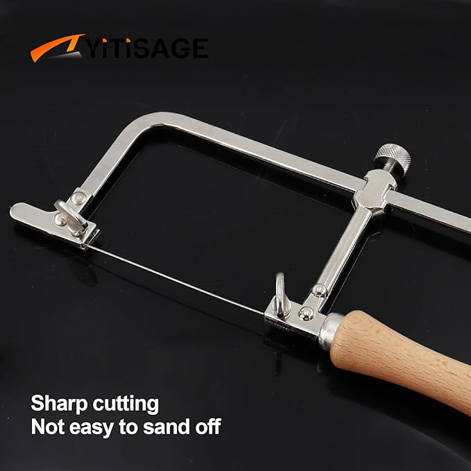 Coping Saw Steel Frame and Diameter 1mm Diamond Wire For Woodworking,Metal,Plastic, Wood Board Cutting Coping Saw Kit
