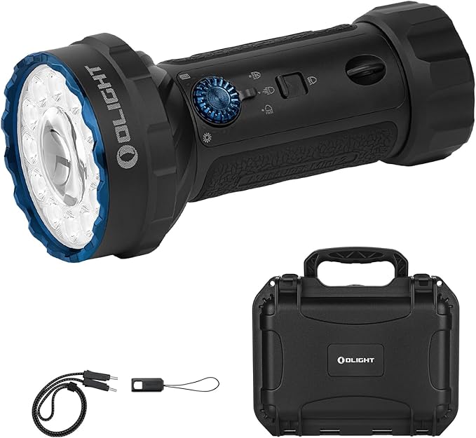 OLIGHT Marauder Mini 2 Bright Flashlight 10,000 Lumen with 750 Meters Beam Distance, Rechargeable Light with Dual Charging & 5 Lighting Modes for Outdoor, Camping, Emergencies (Black)