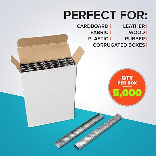 IDL Packaging Heavy Duty Staples for Plier HSP-12 - 7/16" x 1/4" x 0.04" (5 Boxes, 25000 pcs) - Non-Rusting Stainless Steel & Zinc-Plated Steel Industrial Staples