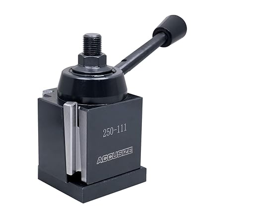 Accusize Industrial Tools Axa 4 Pc Wedge Type Quick Change Tool Post Set for Lathe Swing 6'' - 12'' with 1/2'' M35 Square Lathe Bit, 0251-0155