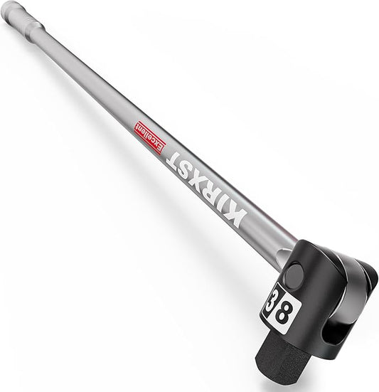 17.5-Inch 3/8??Drive Breaker Bar, Heavy Duty Extension Breaker Bar, 250째 Rotatable Head, Premium Chromium Molybdenum Steel, Mechanical Work, Automobile and Motorcycle Maintenance and Repair