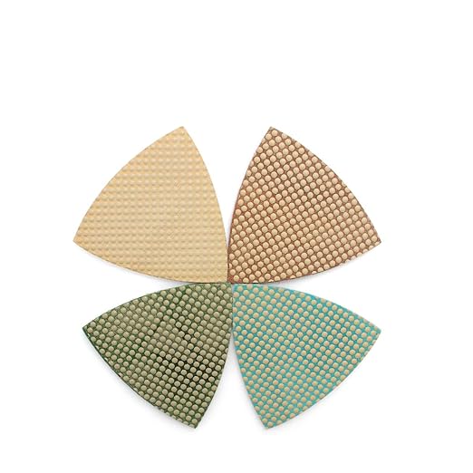 Diamond Triangular Polishing Pads Glass Triangular Sanding Pads, for Concrete Granite Marble Glass (4 PCS)