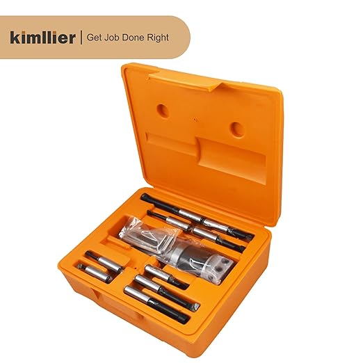 Kimllier 2 Inch Boring Head R8 1/2 Inch Shank Boring Bar Set 9Pcs Carbide Tipped Bars Lathe Tool Fit for Milling Machine