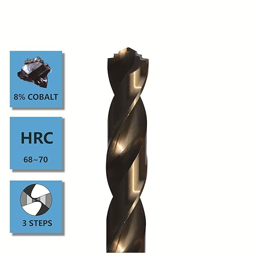 11mm x 2pcs M42 8％ Cobalt Drill Bits for Stainless Steel and Hard Metal