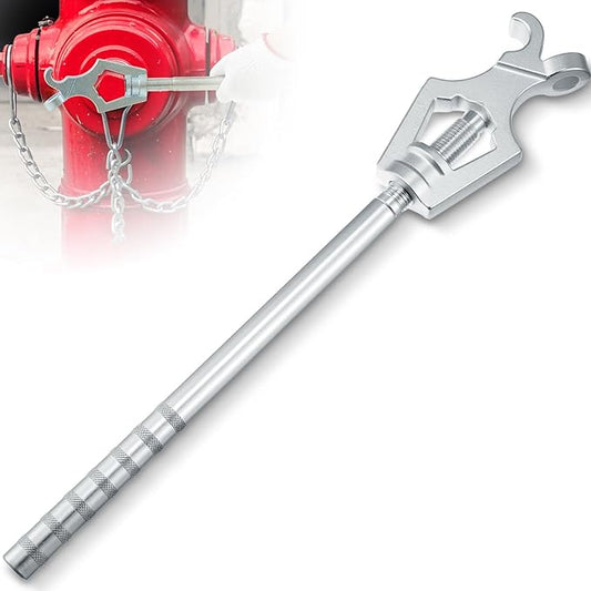 Tandefio 1 Pcs Fire Hydrant Wrench Adjustable, 1-1/2 to 3 20 Inch Multifunctional Hydrant Wrench for Tightening Fire Nut Tightening Water Pipe, 3 Position Adjustable Nut 1-1/2 to 3 (Roller Handle)