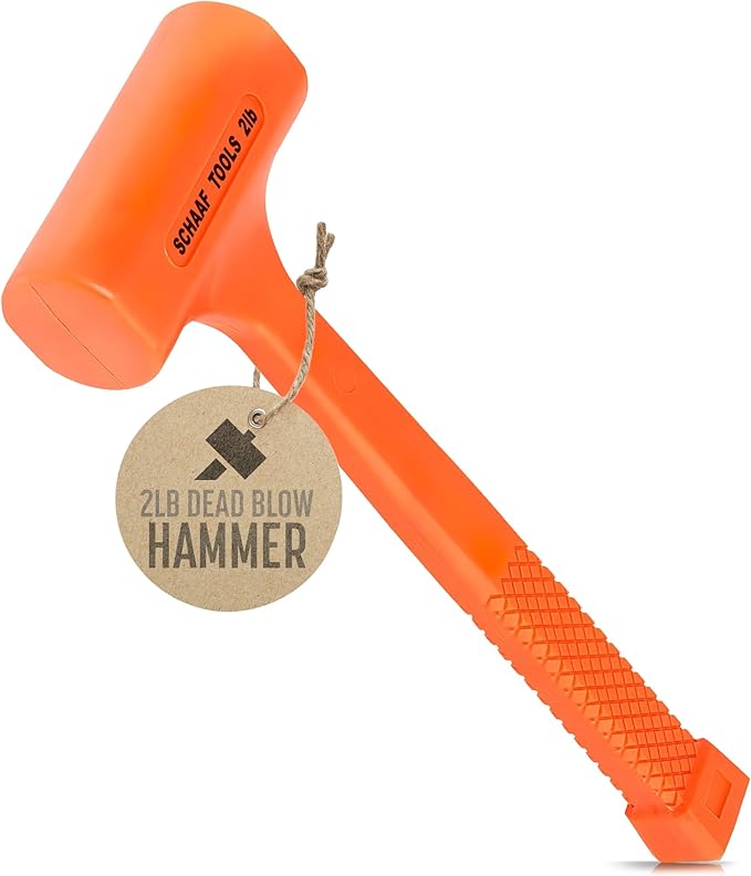 Precision Dead Blow Hammer, Small 2lb Durable Unicast Deadblow Mallet, Plastic Mallet with Comfortable Textured Grip, Non-Rebounding, Non-Marring Plastic Hammer for Automotive Work from Schaaf Tools
