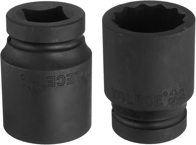 uxcell 1" Drive 41mm 12-Point Impact Socket, CR-MO Steel 80mm Length, Standard Metric Sizes