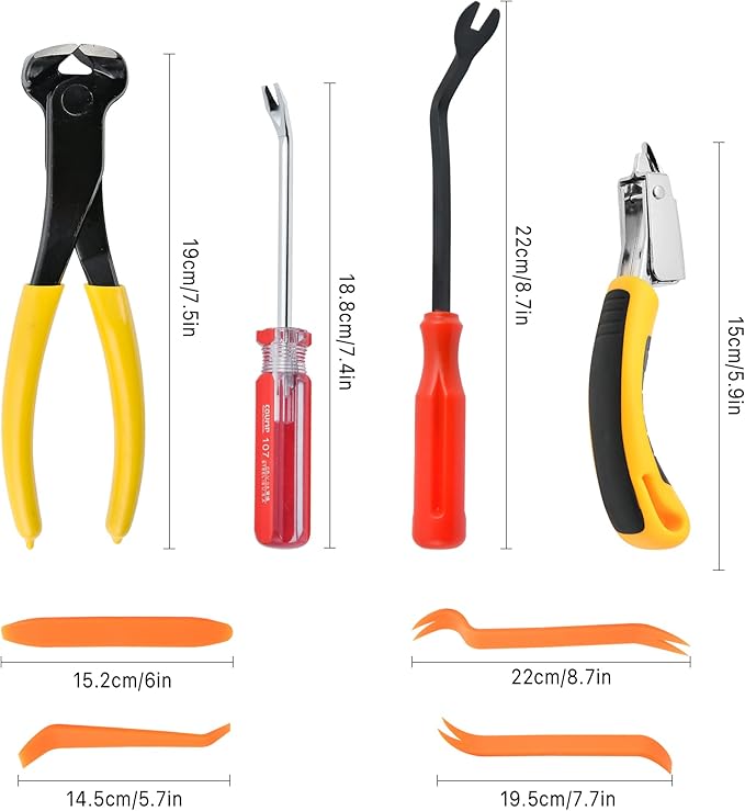 8 Pcs Upholstery and Construction Staple Remover, Tack and Nail Puller for Easily Removing All Kinds Staples, Carpet Remover for Furniture Floor Photo Frame Carton