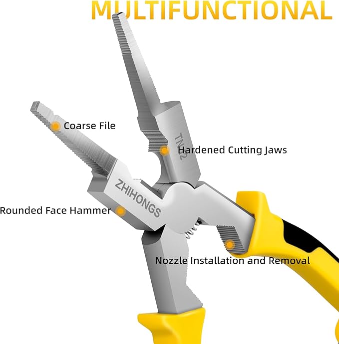 8-Inch Premium MIG Welding Pliers,Equipped with a Retention Chain and an Ergonomic Handle, it is the Preferred Companion for Welding, Electrical, Mechanical Maintenance, and even home DIY Projects