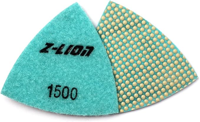 Glass Triangular Sanding Pads,Diamond Triangular Polishing Pads for Granite Marble Glass Concrete by Z-LION