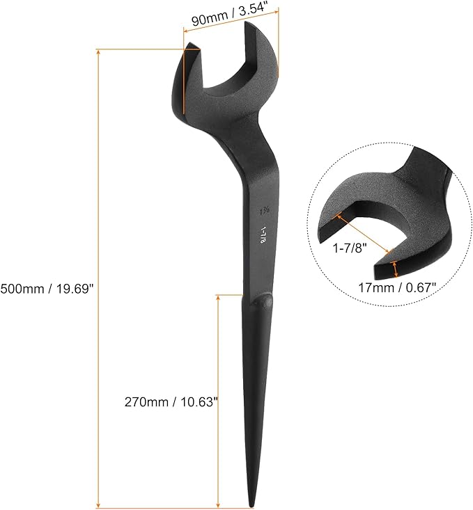 HARFINGTON Single Open End Spanner Wrench 1-7/8-inch 15 Degree Angle Single Open End SAE Construction Spanner Wrenches with 60째Offset Handle for Automotive Mechanical Maintenance