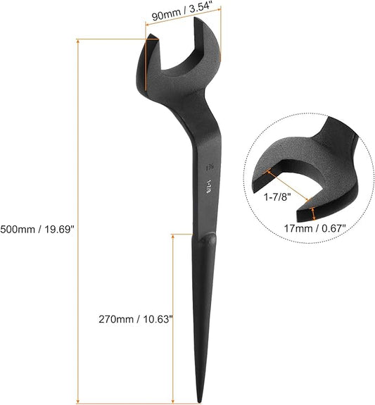 HARFINGTON Single Open End Spanner Wrench 1-7/8-inch 15 Degree Angle Single Open End SAE Construction Spanner Wrenches with 60째Offset Handle for Automotive Mechanical Maintenance