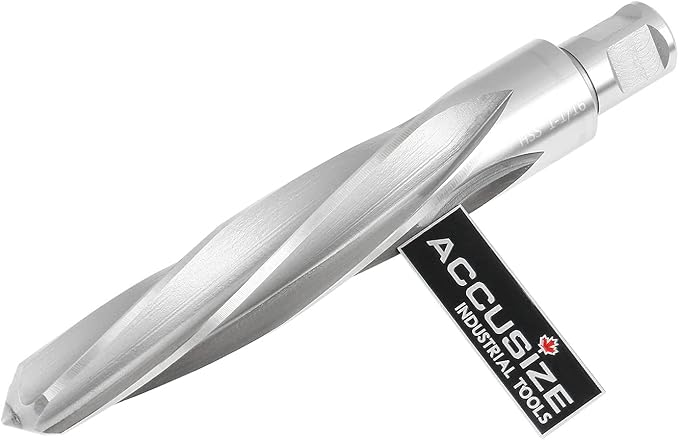 Accusize Industrial Tools 1-1/16'' H.S.S. Aligning Reamer with 3/4'' / 0.75'' Weldon Shank, Spiral Flute, 0521-1716