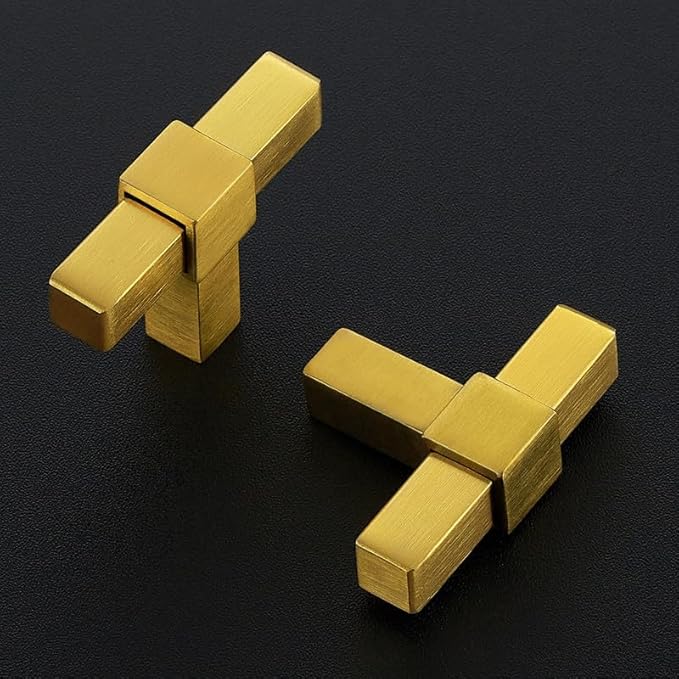 3 Pack Gold Cabinet Handles - 2" Overall Length Cabinet Pulls Drawer Pulls Cabinet Hardware Kitchen Handles for Cabinets