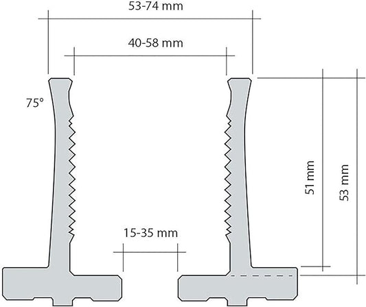Woodlathe Chuck BMT-J6017 Long Nose Jaws for Woodturning Lathe Chucks, Suitable for Clamping Long workpieces with Serrated inner sides and long spigots, Compatible with Super NOVA 2, G3.