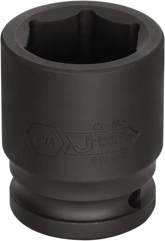 Jetech 3/4 Inch Drive 1-1/4 Inch Standard Impact Socket, Made with Chrome Molybdenum Alloy Steel, Heat Treated, 6-Point Design, SAE