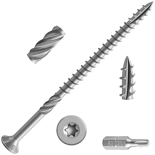 #10 * 3-1/2" 304 Stainless Steel Deck Screws, (325pcs) 5 lbs.Exterior Wood Screws, Rust Resistant Epoxy Coated, Bronze, T20 Star Bit