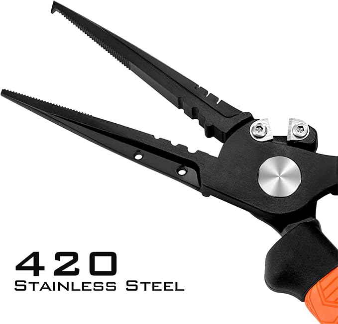 KastKing Speed Demon Pro Fishing Pliers, 420 Stainless Steel, Fishing Tools, Saltwater Resistant Fishing Gear, Tungsten Carbide Cutters, Corrosion Resistant Coating, SuperPolymer Grip Handles