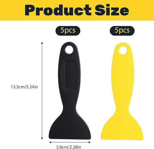 10 Pack Flexible Resin Scraper Plastic Spatula Paint Scrapers Air Bubble Remover Sticker Installation Tool for 3D Printing Resin Removal Wallpaper Decal Installation Spackling Patching
