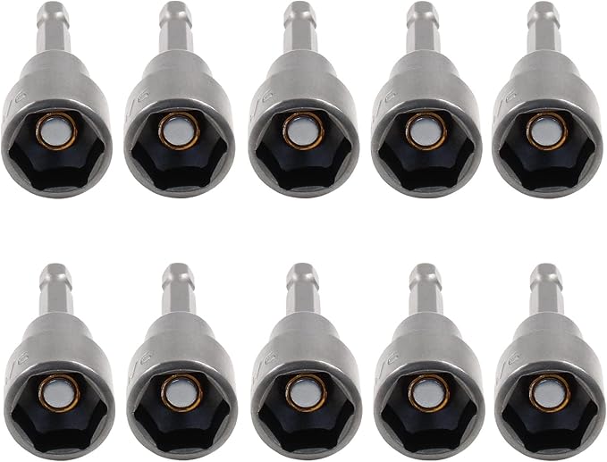 Litoexpe 10 Pcs 9/16 Inch Hex Magnetic Power Hex Nut Driver Magnetic Extension Socket Drill Bit Set, Quick Change Socket Nut Impact Driver for Electric Drill