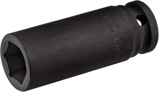 Jetech 1/2 Inch Drive 3/4 Inch Deep Impact Socket, Made with Heat-Treated Chrome Molybdenum Alloy Steel, 6-Point Design, SAE
