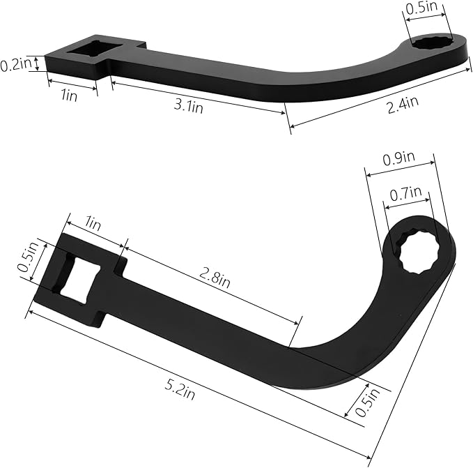telfair 12mm & 15mm Turbo Charger Bolt Wrench Set - Compatible with 2007-2014 Dodge Ram 6.7L Cummins Diesel, Replaces 9866B 9866A-Hardened Steel 12-Point Wrench Tool