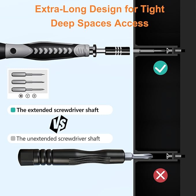 Upgraded 130 in 1 Precision Magnetic Screwdriver Set with Case and Flexible Shaft,Repair Tool Kit for Electronics,Macbook,Laptop,PC,RC,PS5,iphone,Jewelers,XBOX,Glasses,Perfect tool set Gifts for Men