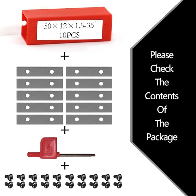 Carbide Scraper Blades 2" 50mm Carbide Inserts for Paint Scraper Hand-Held Scrapers Spiral Helical Planer Cutter Heads and Router Bits