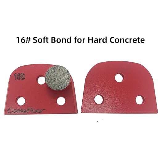 Concrete Floor Grinding Disc, Diamond Metal Grinding Shoes for Concrete Preparation, Compatible with Lavina Onfloor Grinders, Single Round Seg 16 Grit Soft Bond, Pack of 9