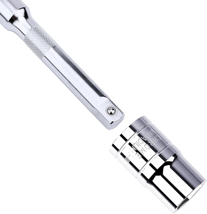 14mm(9/16") Shallow Socket, 1/2 Inch Drive, 6-Point, Metric, Heat Treated CR-V Steel Short Sockets, Full Polishing, 1.5 Inch Length