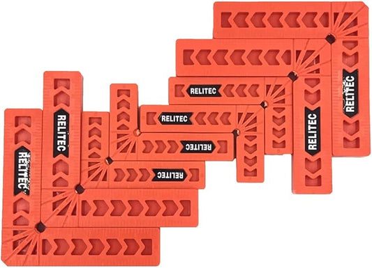 Relitec R 90 Degree Corner Clamp Clamping Squares Woodworking Tools Positioning Squares Right Angle Clamp Wood Clamps for Gluing Cabinets Picture Frames or Drawers Set of 8（3" 4"）