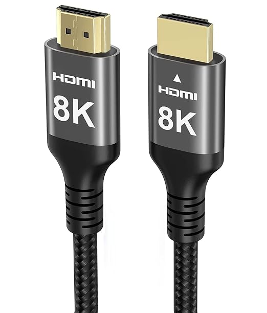 8K HDMI Cable 48Gbps 65 FT, Nylon Braided High Speed HDMI짰 Cable 4k 120Hz 2k 165Hz 8k 60Hz 12bit eARC ARC Dolby Atmos HDR10+ HDCP2.3 Compatible for Gaming PC TV Soundbar Monitor Mac PS5 Xbox
