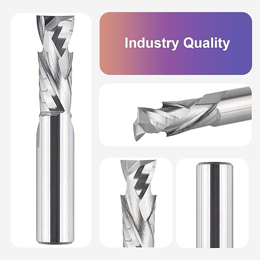 SpeTool Spiral Router Bits Up&Down Compression Bit 1/2 inch Cutting Diameter Long Solid Carbide CNC Bit for Woodworking Carving Engraving