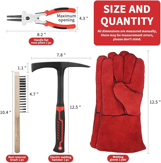 4Pcs Welding/Chiseling hammer Slag Removal Tool Set,Frosted rust prevention, with Forged Steel Construction, Shock-Absorbing Handle, Welding Slag Removal Tools for Cleaning and Slag Removal (shape8)
