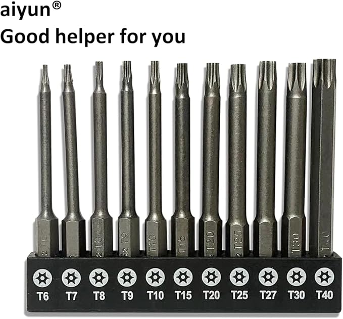 aiyun 11-Piece Shark Vacuum Screwdriver Security Bit Set, S2 Steel Magnetic Security Screwdriver Set 3 Inch Star Driver Bit Set Screwdriver for Shark Vacuum T6-T40 (75mm Length)