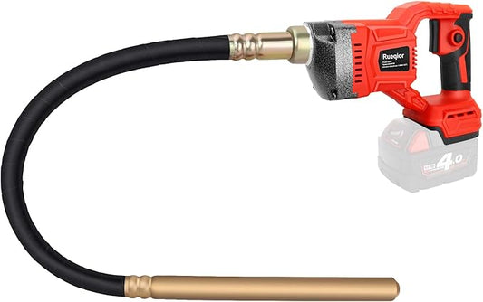 Handheld Concrete Vibrating Tool Compatible with Milwaukee 18V Battery, 600W Cordless Concrete vibrator with 3.8FT Shaft Rod 5,500VPM Portable Pencil Cement Vibrarator Remove Air Bubble(No Battery)