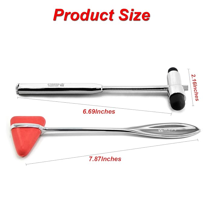 MEDSPO Professional Medical Reflex Hammer | Neurological Diagnostic | Surgical Taylor Percussion | Rubber Head | Neurological Neuro Instruments Tools (Reflex Hammer Set of 2)