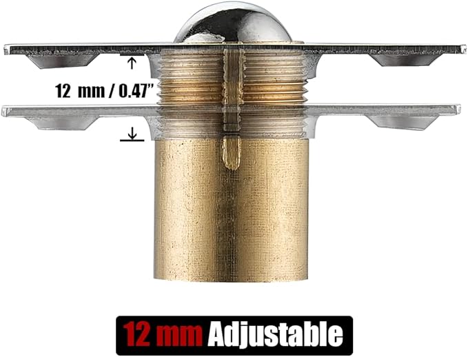 JQK Closet Door Ball Catch Hardware, Stainless Steel Catch Adjustable with Strike Plate, Brushed Satin Finish 8 Pack, HBC100-P8